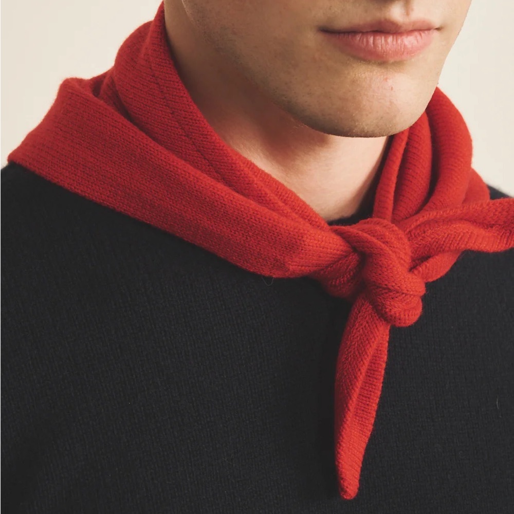 Red cashmere scarf bandana